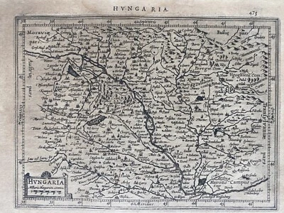 ANTIQUE MAP of HUNGARY by Mercator,  c. 1628 - Image 1 of 3