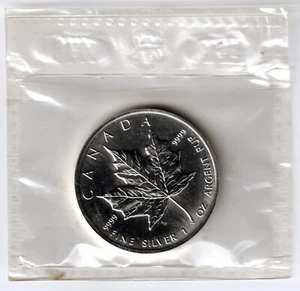 CANADA 5 dolares plata 1993 - Maple Leaf BU 5$ - 1 onza plata pura - Bild 1 von 2
