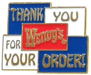 Restaurante Wendy's "¡Gracias por tu pedido!" Pin de solapa de 1" - Imagen 1 de 2