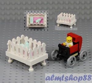 Lego - Kinderwagen mit Flasche & Krippe - Kinderzimmer Bett Mädchen Minifigur Sitter Stadt - Bild 1 von 1