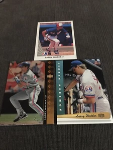 1990 LEAF LARRY WALKER RC ROOKIE +2 INSERTS EXPOS ROCKIES (3) CARD LOT HOF - Picture 1 of 1