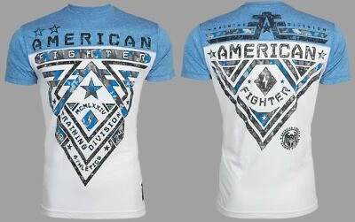 AMERICAN FIGHTER Crossroads Camo White Blue Athletic Mens Crewneck T-shirt L-3XL - Изображение 1 из 4