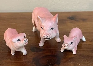 Vintage Pig Family 50/60s Ceramic Sow w 2 Piglets, Napco Japan, $0 USA Shipping! - Picture 1 of 4