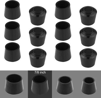 50 PCS 7/8 Inch round Chair Leg Tips Caps, CBTONE Anti-Slip Black Rubber Table F - Изображение 1 из 4
