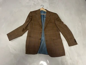 Brioni Plaid Wool Cashmere Sport Tweed Coat Blazer Size M Made in Italy - Picture 1 of 5