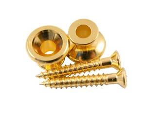 Genuine Kluson replacement Gibson strap button set (set of 2), Gold - Picture 1 of 2
