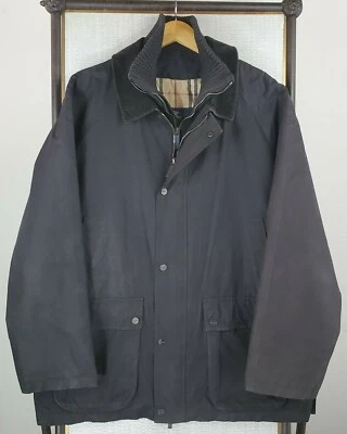 BURBERRY LONDON Size XL Mens Black Hunting Field Jacket Game Pouch USA Made  - Image 1 of 4