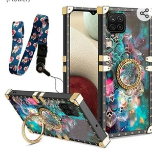 NEW- SAMSUNG GALAXY A12 5G PHONE CASE- RING STAND HOLDER- COLORFUL - Picture 1 of 3