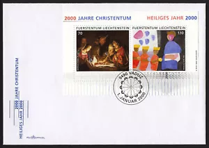 wc014 Liechtenstein 2000 years of Christianity souvenir sheet FDC first day cvr - Picture 1 of 1
