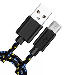 MicroUSB 6ft USB Cable Charger Cord Power Wire Long Sync Braided for Tablets - Picture 1 of 2