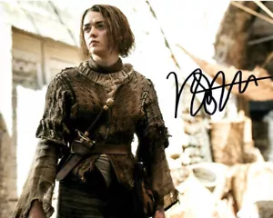 Foto firmada por MAISIE WILLIAMS de 10x8 ARYA START con certificado de autenticidad de Juego de Tronos - Imagen 1 de 1