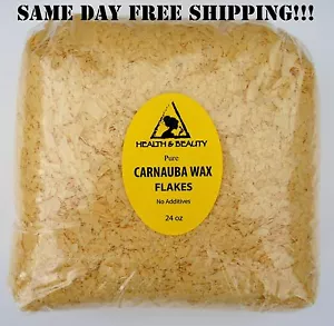 CARNAUBA WAX - T1 ORGANIC BRAZIL FLAKES by H&B Oils Center PREMIUM PURE 24 OZ - Picture 1 of 12