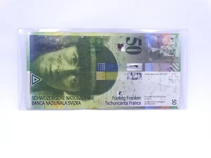 Rara SVIZZERA 50 FRANCHI 2004 2006 P-71 ARTWORK SWISS SUISSE BANCONOTA - Foto 1 di 3