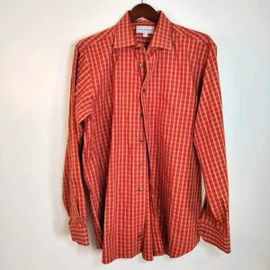 Camisa informal Paul Frederick para hombre a cuadros sin planchar dos capas de algodón con botones 16,5/36 - Imagen 1 de 11