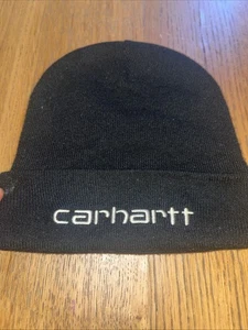 Carhartt Unisex Knit Cuffed Beanie Classic Hat Cap Black - Picture 1 of 6