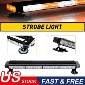 54LED Emergency Bar Light Rooftop Double Strobe Side Warning Light Amber + White - Picture 1 of 11