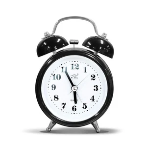 OWill Twin Bell Alarm Clock with 3D Dial Simple, Super Extra Small, Black - Picture 1 of 7