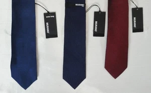 Nuevo con etiquetas MSRV $119.85 Lote de 3 corbatas de Murano 60" X 3" mezcla de seda para hombre 1 granate y 2 azules - Imagen 1 de 6