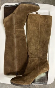 Botas de mujer Franco Sarto altas de gamuza de 3” con tacón de cuña talla 8 1/2 cremallera - Imagen 1 de 12