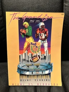 1995 MIAMI VS NEBRASKA Jan 1 ORANGE BOWL Program FLORIDA - Picture 1 of 6