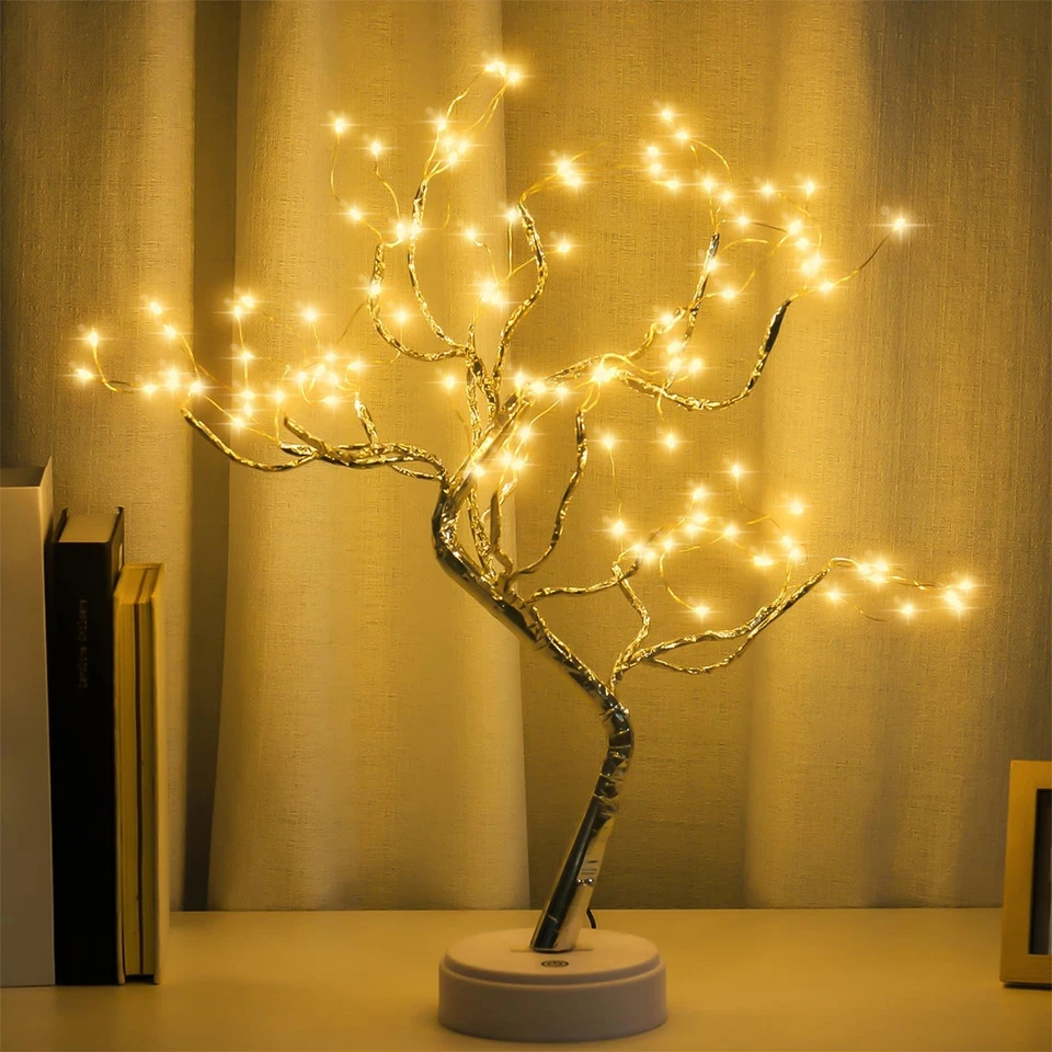PXB 20" Tabletop Bonsai Tree Light With 108 LED Copper Wire String Lights Diy...