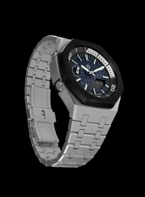 Bespoke Navy Silver Metal Custom G-Shock GA2100 Mod Watch Casioak Gift 334 - Image 1 of 4