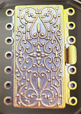 Ornate Six Strand Box Clasp Aged Brass 1- 1/2” - Image 1 of 3