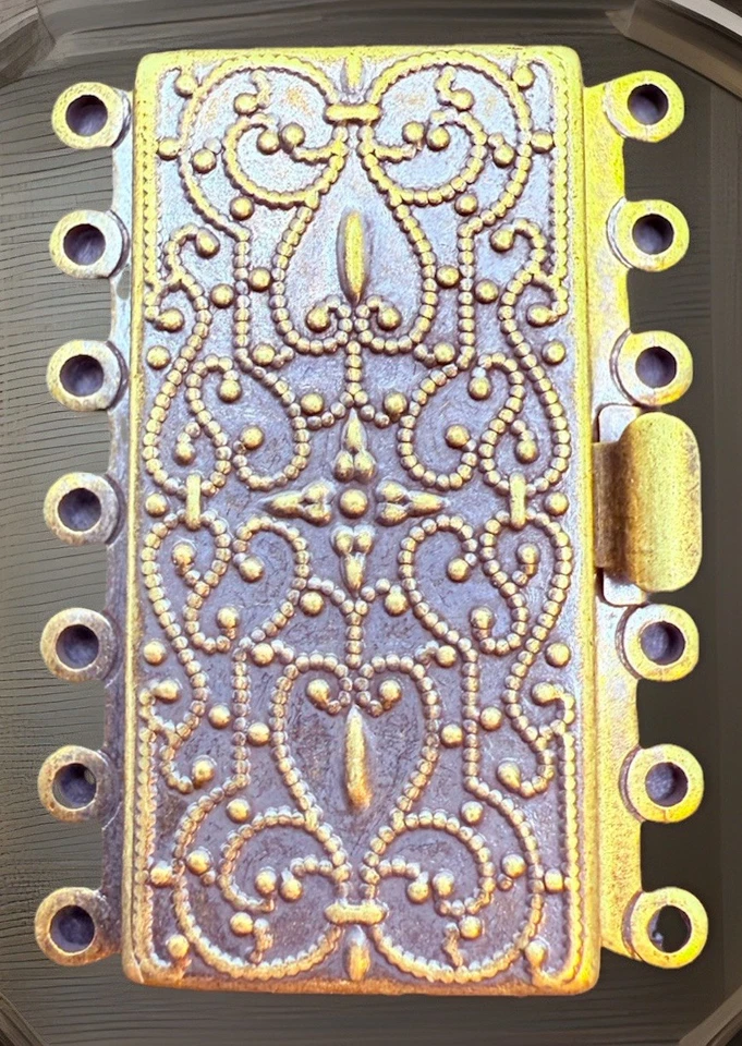 Ornate Six Strand Box Clasp Aged Brass 1- 1/2” - Image 1 of 3