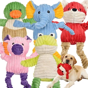 5 Pack Tough Dog Toys Stuffed Squeaky Dog Toys Assortment Plush Animal Dog Toy V - Picture 1 of 12