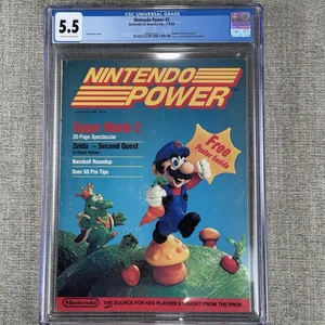 Nintendo Power 1 CGC Graded 5.5 Complete With All Inserts Mario Bros 2 July 1988 - Picture 1 of 9