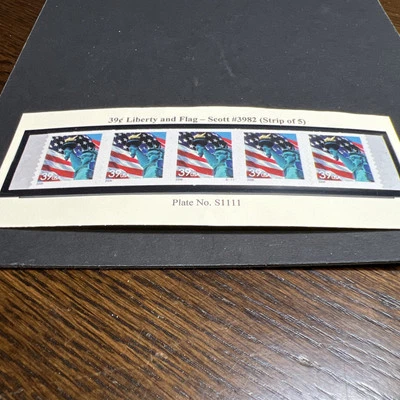 SCOTT#3982-PNC5-# S1111-FLAG & STATUE OF LIBERTY-MNH-US - Image 1 of 2