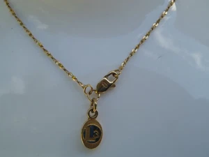 XL 10k yellow gold Twisted Serpentine Necklace with L3 small Charm - Picture 1 of 6