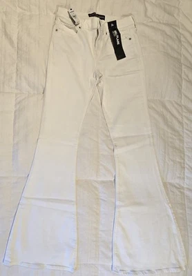 EXPRESS JEANS Bell Flare Mid Rise Women's Size 2 Stretch White Cotton Denim NWT - Image 1 of 4