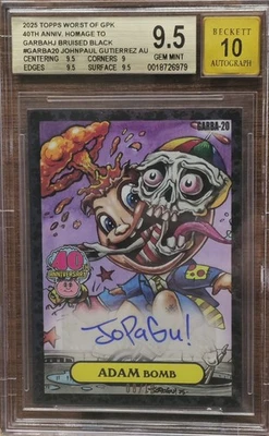 Adam Bomb GPK 40TH ANNIVERSARY BLACK /10 Homage to GARBAHJ Autograph Card - Image 1 of 2