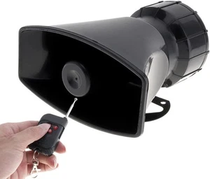 7 Sounds Loud Car Warning Alarm Police Fire Siren Horn Speaker with Remote Co... - Picture 1 of 8