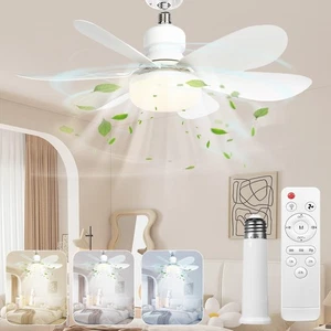 Luce Ventilatore a Presa con Telecomando - Luci Ventilatore da Soffitto 20,5", 2000 Lumen, 3 Colo... - Foto 1 di 6