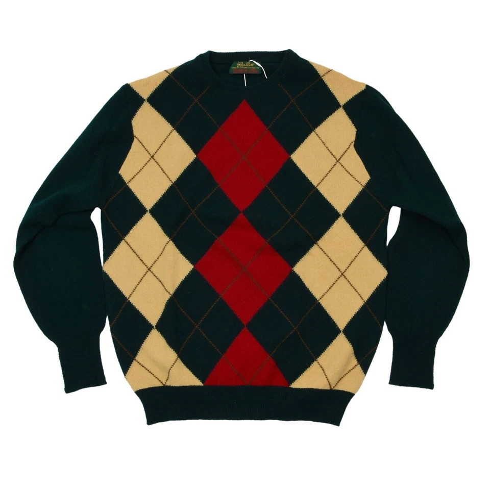 PETER SCOTT Pullover Gr 38 ca 54cm Argyle 100% Wolle Wool Made Scotland Grün Gre - Bild 1 von 4