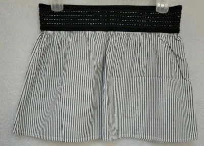 Heart Soul Womens Skirt Size M Medium Black Silver White Striped NEW - Image 1 of 4