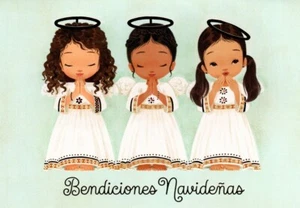 Tarjetas Sello Feliz Navidad Ángel Ángeles Peek Peeking Vida Español - Juego de 8 - Imagen 1 de 4