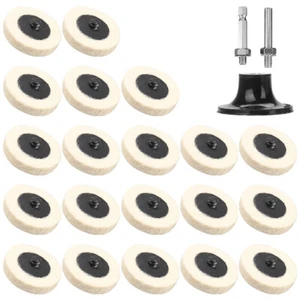 20Pcs 50mm Roloc Wool Felt Disc Roll Lock Polishing Buffing Pad with 1/4" Holder - Picture 1 of 7