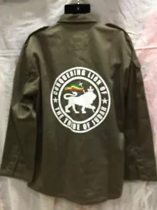 CONQUERING LION OF THE TRIBE OF JUDAH ARMY GREEN COLOUR JACKET PATCH POCKETS - Picture 1 of 3