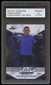 YOELQUI CESPEDES 2021 / '21 LEAF YOUNG STARS /99 1ST GRADED 10 ROOKIE WHITE SOX - Picture 1 of 1