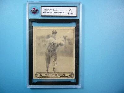 1940 PLAY BALL GUM INC. MLB BASEBALL CARD #92 WHITEY WHITEHEAD KSA 6 EXNM '40 GL - Image 1 of 2