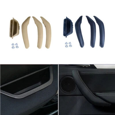 Juego completo de molduras de manija de puerta interior de coche de cuero y ABS para BMW X3 X4 2014 2015 Foto 1 de 4