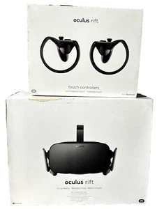 Oculus Rift CV1 VR Virtual Reality Headset & Touch Controllers WIRED w/ Boxes - Picture 1 of 13