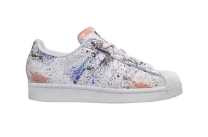 Adidas Superstar Paint Splatter Multi White Blue Orange ShoesID9807 Kids Size 7 - Picture 1 of 5