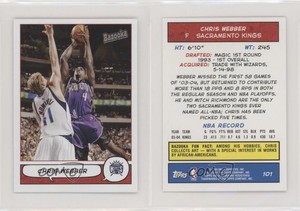 2004-05 Topps Bazooka Minis Chris Webber #101 HOF