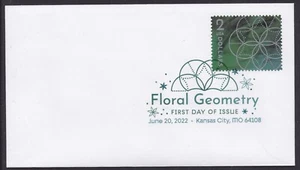 US 5700 Floral Geometry Green DCP FDC 2022 - Picture 1 of 1