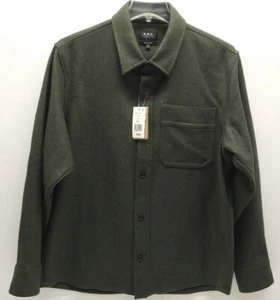 APC Men's Wool Blend Long Sleeve Shirt (Kaki Chine) H02709 - Size XL - New - Picture 1 of 10