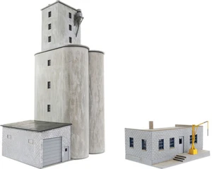 Walthers Cornerstone HO Scale Building/Structure Kit Prarie Co-op Grain Elevator - Picture 1 of 1